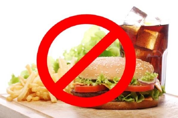 Con la gastrite sono vietati i fast food e le bevande gassate